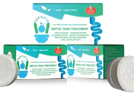 Septifix Septic Tank Treatment Tablet and Package – Non-Toxic, Oxygen Releasing, Made in USA